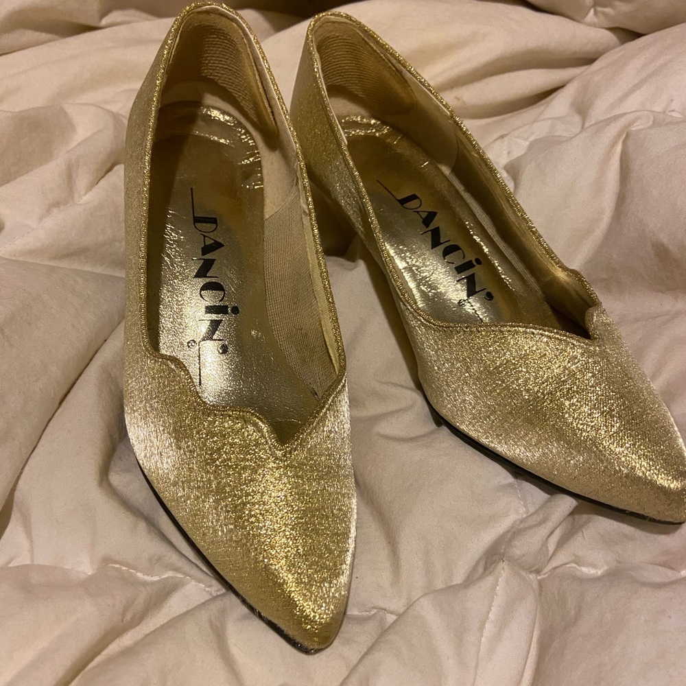 Sexy Vintage Sparkly Gold Heels